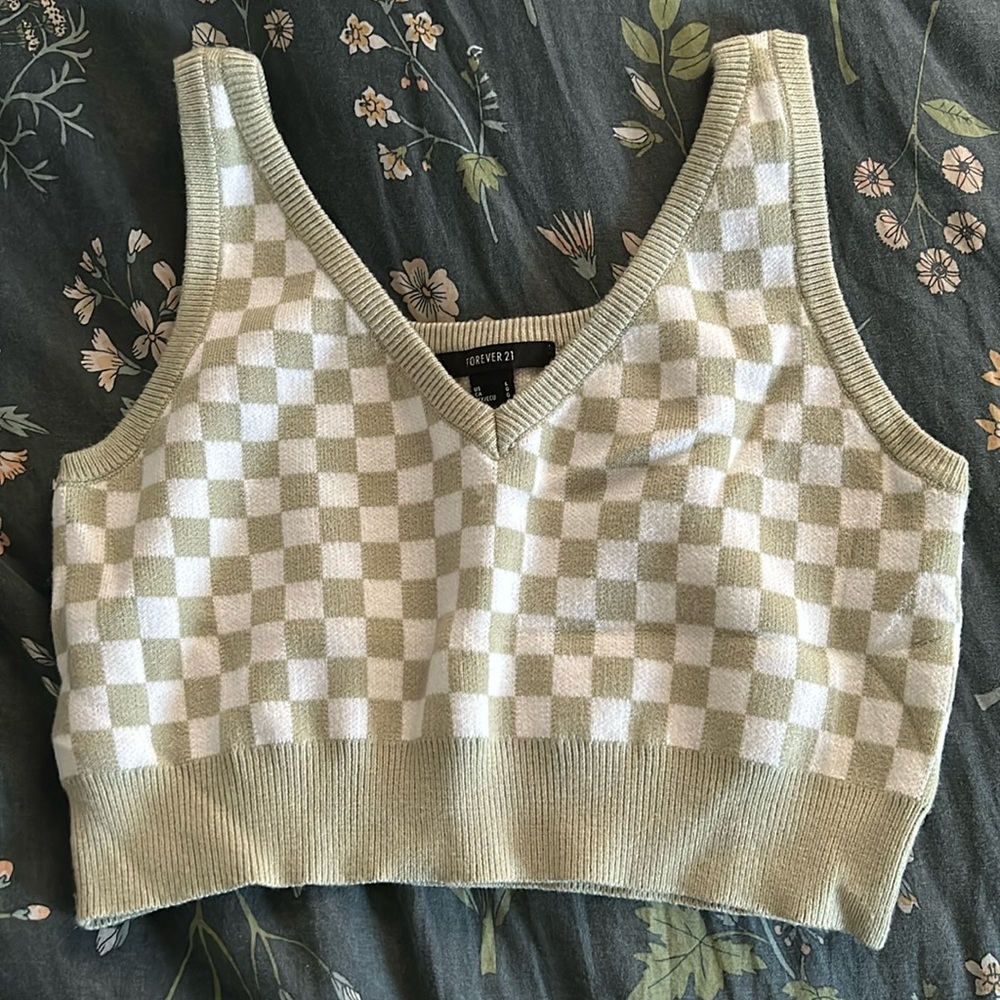 Checkered Sweater Top